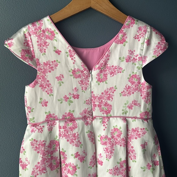 CATHERINE MALANDRINO dress Girls floral Dress size 7 white pink formal like new - Picture 6 of 14